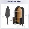 FURNIinspire Decorative Storage Cabinets High-Arched With Two Doors Three Shelves Simple Texture Design For Living Room, Black, 30.7"*15.4"*63.2" - 3 of 4