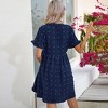 Clearlove Summer Dress Casual Lantern Sleeve V Neck Button Dress Swing Flowy Maternity Dresses - 4 of 4
