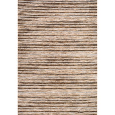 Heathered Stripes Brown/Natural 8' x 10' Synthetic Easy-Care Area Rug