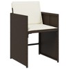 vidaXL Patio Chairs with Cushions 4 pcs Brown Poly Rattan - 4 of 4