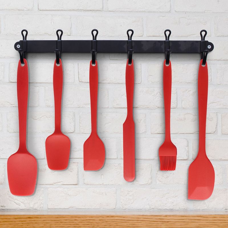 Cheer Collection Set of 6 Silicone Spatula for Nonstick Cookware (Red), 1 of 11