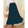 Women's Chiffon High Waist Pleated Maxi Skirt - Flowy A-Line Flared Long Skirt Blue Dot - 2 of 4