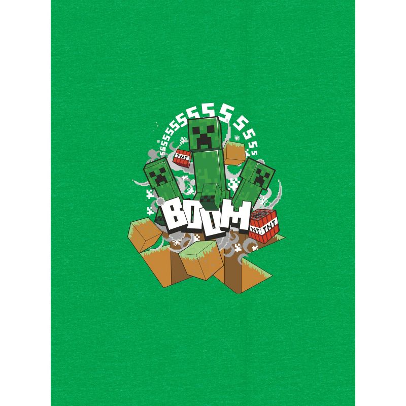 Boys&#39; Minecraft Boom Short Sleeve Graphic T-Shirt - Heather Green, 3 of 4