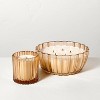 5-Wick Tinted Glass Sandalwood and Terracotta Ribbed Jar Candle Blush 28oz - Hearth & Hand™ with Magnolia - 4 of 4