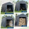 GustoWave 6x8 FT Portable Outdoor Storage Shed, UV-Resistant Carport for Motorcycle, Firewood - 4 of 4