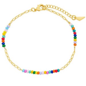SHINE by Sterling Forever Iridiana Beaded Anklet - 1 of 2