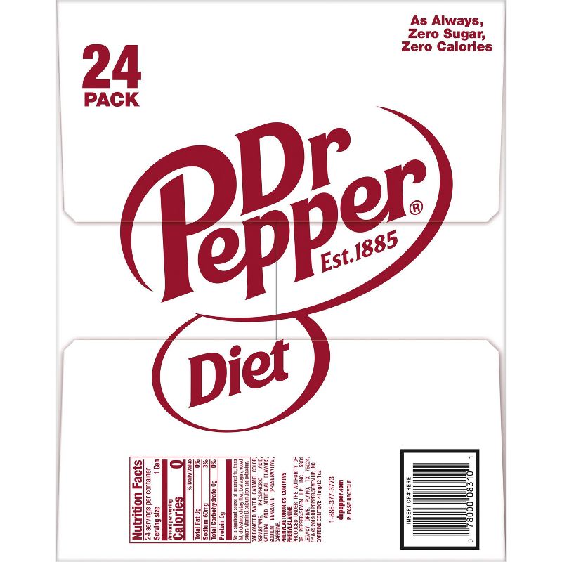 Diet Dr Pepper Soda - 24pk/12 fl oz Cans, 5 of 8