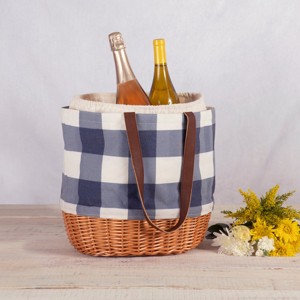 Picnic Time Coronado Canvas and Willow Basket Tote - 1 of 4
