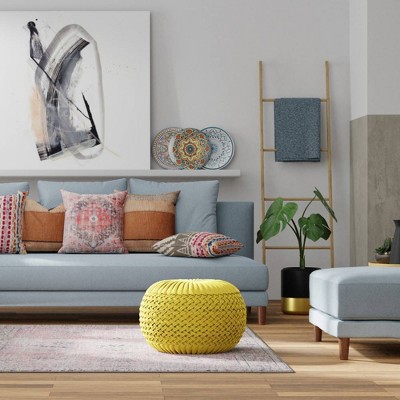 Faye Velvet Round Pouf - WyndenHall