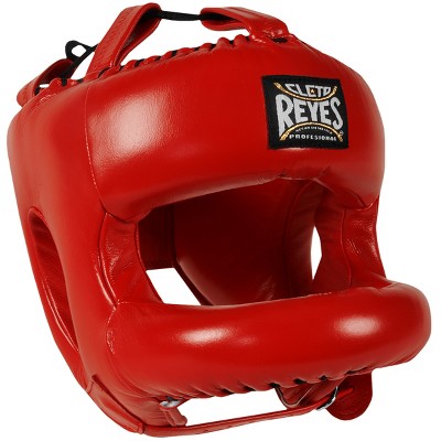 red boxing headgear