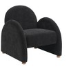 Sapphtopaz Modern Boucle Accent Chair with Curved Armrest Upholstered Lounge Chair with Wooden Frame Single Chairs for Living Room, Bedroom - 2 of 4