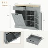 10 Gallon Farmhouse Kitchen Cabinet with Hidden Trash Can and 2 Drawers, Tilt Out Trash Can Cabinet for Kitchen - 3 of 4