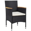 vidaXL 3 Piece Patio Dining Set Black - 4 of 4