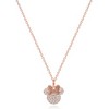 Disney Minnie Mouse Brass Flash Rose Gold Plated CZ Pave Pendant with 16"+2" Chain - 3 of 3