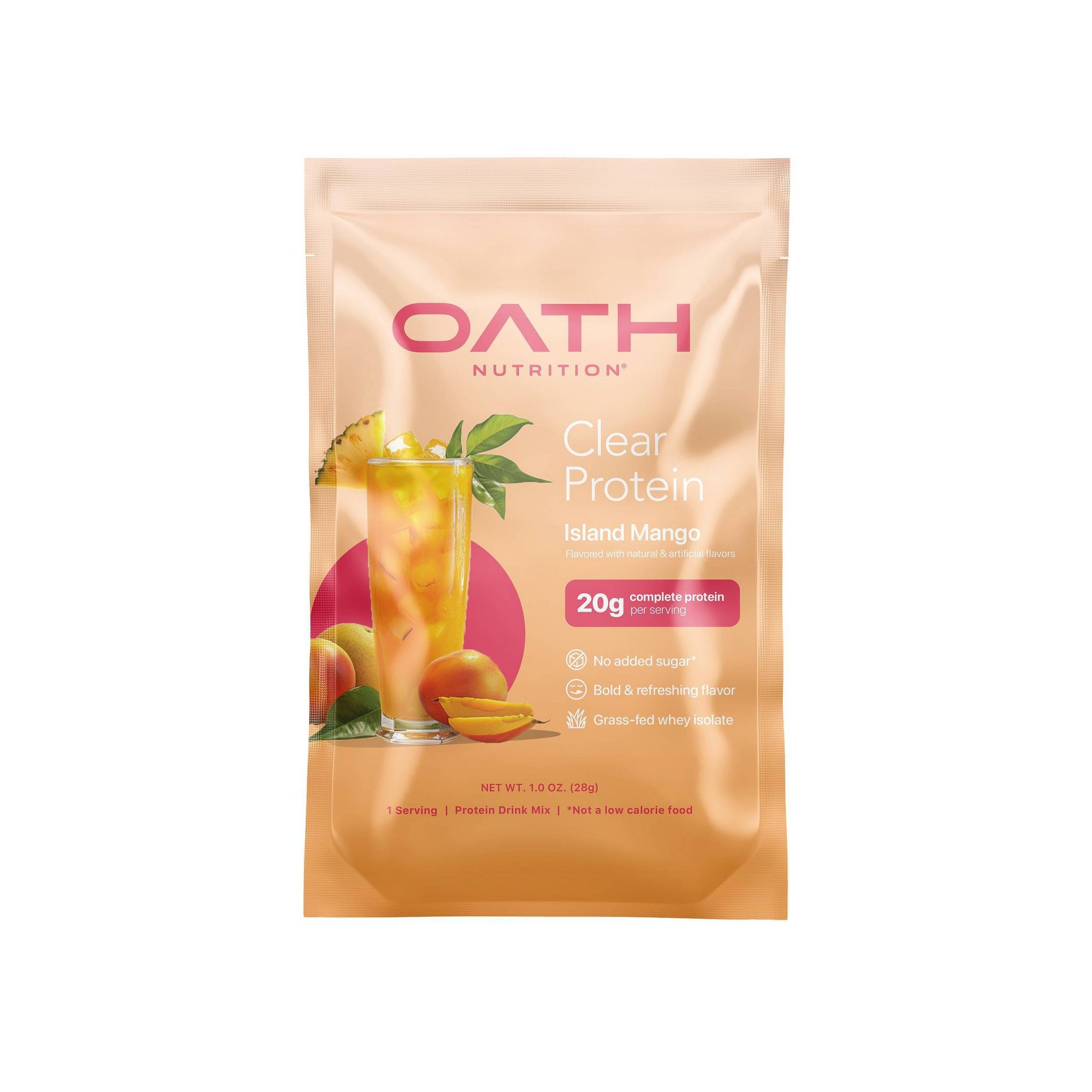 Oath Nutrition Tray Sunrise Protein Powder - Island Mango - Whey - 20g Protein - Single Serve