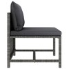 VidaXL Sectional Middle Sofa with Cushions Gray Poly Rattan - 3 of 4