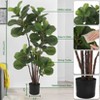 Faux Fiddle Leaf Fig Tree, Potted Fake Ficus Lyrata Plant with Decorative Fiddle Leaves, Artificial Trees for Home Office Porch Decor - 2 of 4