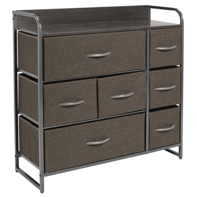 Mdesign Wide Dresser Storage Chest, 7 Fabric Drawers : Target