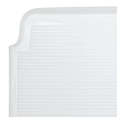 White Foldable Plastic Dish Drain Board, 15.5 inches