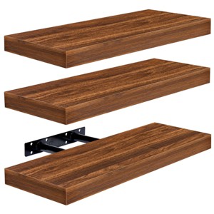 3 Pack 16 Inch Sorbus Long Floating Wall Shelves for Bedroom, Decor, Kitchen, Living Room - for Trophies, Frames, Bookshelf - 1 of 4
