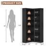 71.8" Tall Farmhouse L-Shaped Corner Bookshelf, 5-Tier Heavy Duty MDF Corner Bookcase for Bedroom Living Room Home Office, Black - 2 of 4