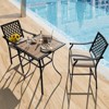 Tangkula 28" Patio Bar Height Table Coffee Table Outdoor Steel Square Bar Table W/ Reinforced Steel Structure - 3 of 4