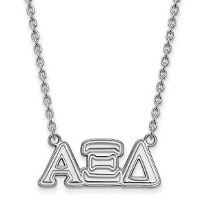 Black Bow Jewelry Sterling Silver Alpha Xi Delta Greek Life Necklace 18 Inch - 1 of 4