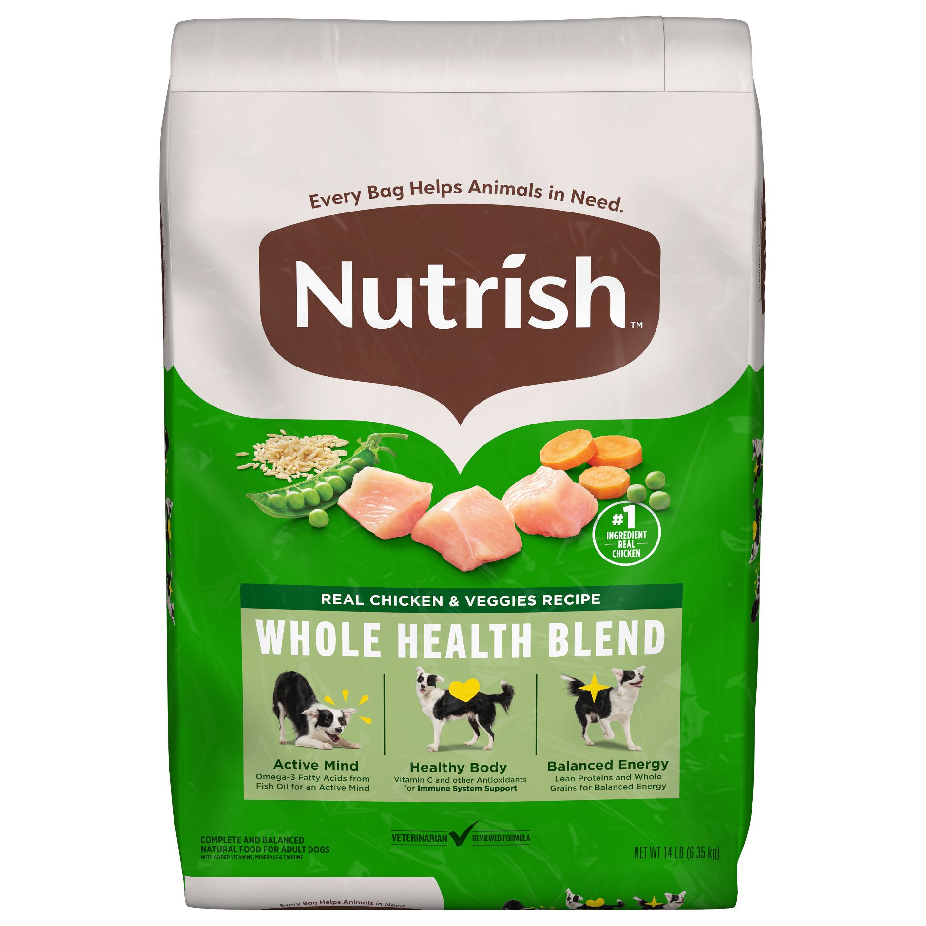 Nutrish Whole Health Blend Real Chicken and Vegetable Recipe Dry Dog Food - 14lbs