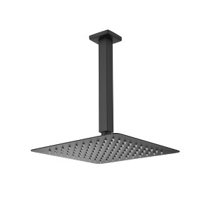 ChicFurnit Showerheads Metal Rainfall Shower Head Settings Diverter High Pressure Showerheads Angle Adjustable for Bathroom, Black, 10"*10"*3.6" - 1 of 4