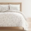 Lush Décor 3pc Floral Jacquard Reversible Soft Matelasse Quilt Set Neutral - image 2 of 4