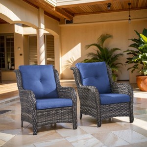 POCASSY Wicker Rattan Outdoor Chairs Set of 2 - 1 of 4