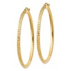 Black Bow Jewelry 2.5mm x 45mm 14k Yellow Gold Knife Edge Diamond-Cut Round Hoops - 2 of 4