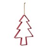 Red Metal Pine Tree Ornament Set – Cookie Cutter Design – 12.25 in – Set of 4 – By Melrose - 3 of 4