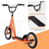 Gymax Kick Scooter Scooter W/ Adjustable Handlebar 12.6" Air Filled Wheels & V-Type Handbrakes for Kids of 8-12 Youth Scooter Orange - 4 of 4