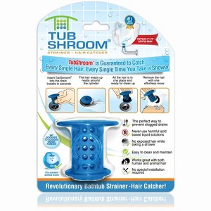TubShroom (Blue) The Hair Catcher That Prevents Clogged Tub Drains, Drain Protector for Bathtub - 1 of 4