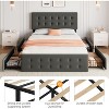 Adjustable Fabric Platform Bed with 4 Storage Drawers - 1000 lbs Capacity, 12-Slat Support, Noise Reduction Design & Tool-Free Assembly - 3 of 4