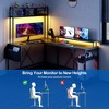 L Shaped Gaming Desk, Reversible Corner Desk with Hutch, Power Outlets, LED Strip, Monitor Stand - 4 of 4