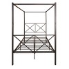 FURNIinspire Beds Full Size Metal Canopy Bed Frame, Vintage Platform Bed with Headboard Footboard, Bedroom Furniture, Black, 77.95"*55"*73.23" - 2 of 4