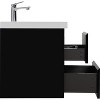 Bencmate Bathroom Storage Cabinets, Floating Bathroom Vanity with Sink, Modern Wall-Mounted Bathroom Storage, Black, 23.62"*19.69"*22.44" - 3 of 4