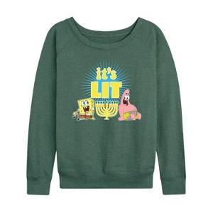 Women's - SpongeBob SquarePants - It's Lit Hanukkah Lightweight French Terry Slouchy - 1 of 4