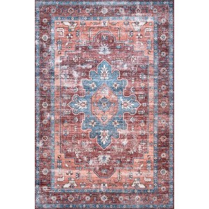 Nuloom Zena Medallion Pet Friendly Machine Washable Area Rug - 1 of 4