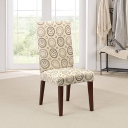 Short Dining Room Chair Slipcover, Sure Fit Matelasse Damask Dining Room Chair Slipcover