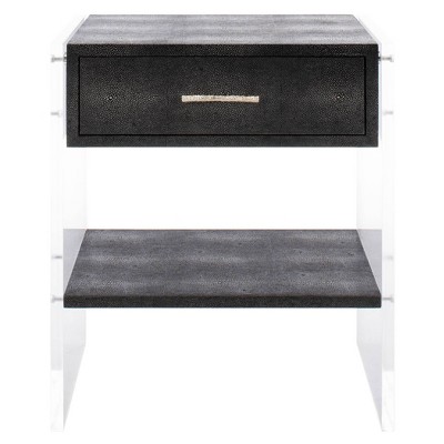 Kylo 1 Drawer Acrylic Nightstand Black - Safavieh