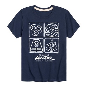 Boys' - Avatar: The Last Airbender - Air Water Earth Fire Grid Short Sleeve Graphic T-Shirt - 1 of 4