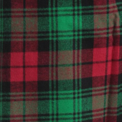 red green plaid 100% cotton flannel