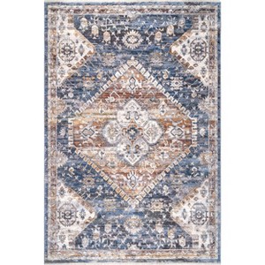 Nuloom Addison Oriental/Persian 4x6 Indoor Area Rug for Living Room Bedroom Dining Room Kitchen, Blue/Ivory - 1 of 4