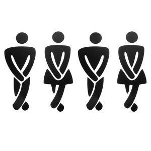 Unique Bargains Self-Adhesive Decor Business Men Women Restroom Sign 2 Set - 1 of 4