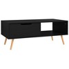 vidaXL Coffee Table Black Engineered wood, MDF 39.4 x 19.5 x 16.9 in - 2 of 4