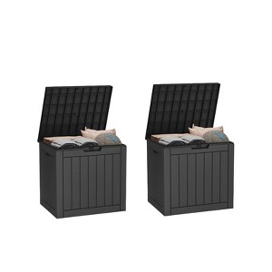 Naysaye Deck Boxes, 2-Piece 30 Gal Outdoor Storage Deck Box, Small Patio Storage Bin for Garden Tools, Black, 22.09"*17.09"*20.87" - 1 of 4