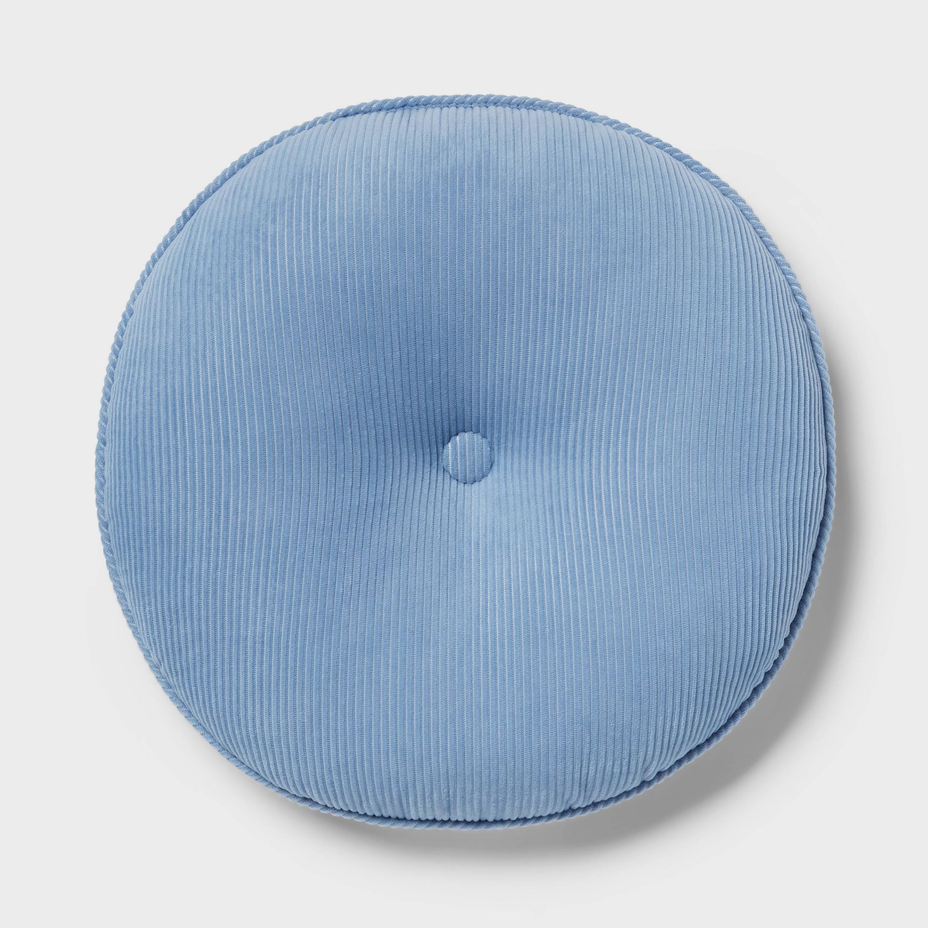 Round Decorative Pillow Blue - Room Essentials™: Indoor Corduroy, Teen-Friendly, OEKO-TEX Certified
